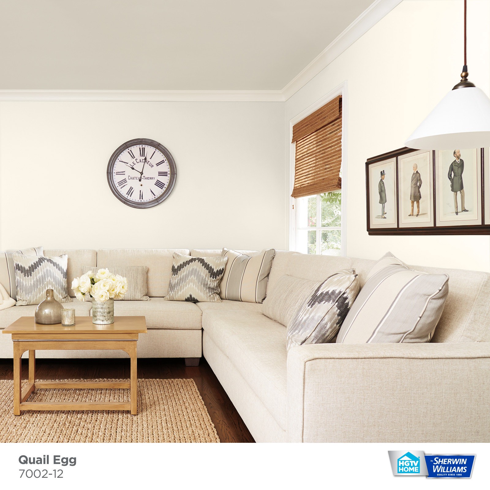 slide 3 of 6, HGTV HOME by Sherwin-Williams Showcase Flat Quail Egg 7002-12 Acrylic Interior Paint + Primer (5-Gallon), 1 ct