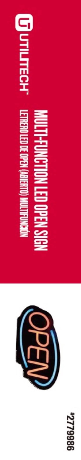 slide 6 of 6, Utilitech 11.61-in Multi-function LED Open Lighted Sign, 1 ct