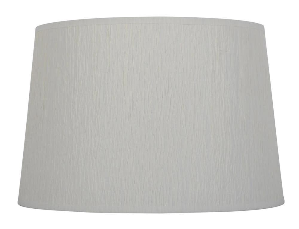 slide 1 of 4, allen + roth 10-in x 15-in White Fabric Drum Lamp Shade, 1 ct