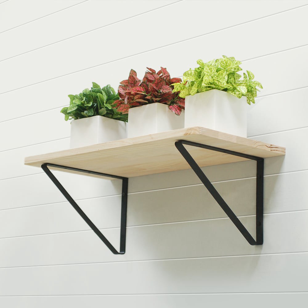 slide 4 of 6, Style Selections 8.01-in L x 0.79-in W x 11.02-in D Matte Black Shelf bracket, 1 ct