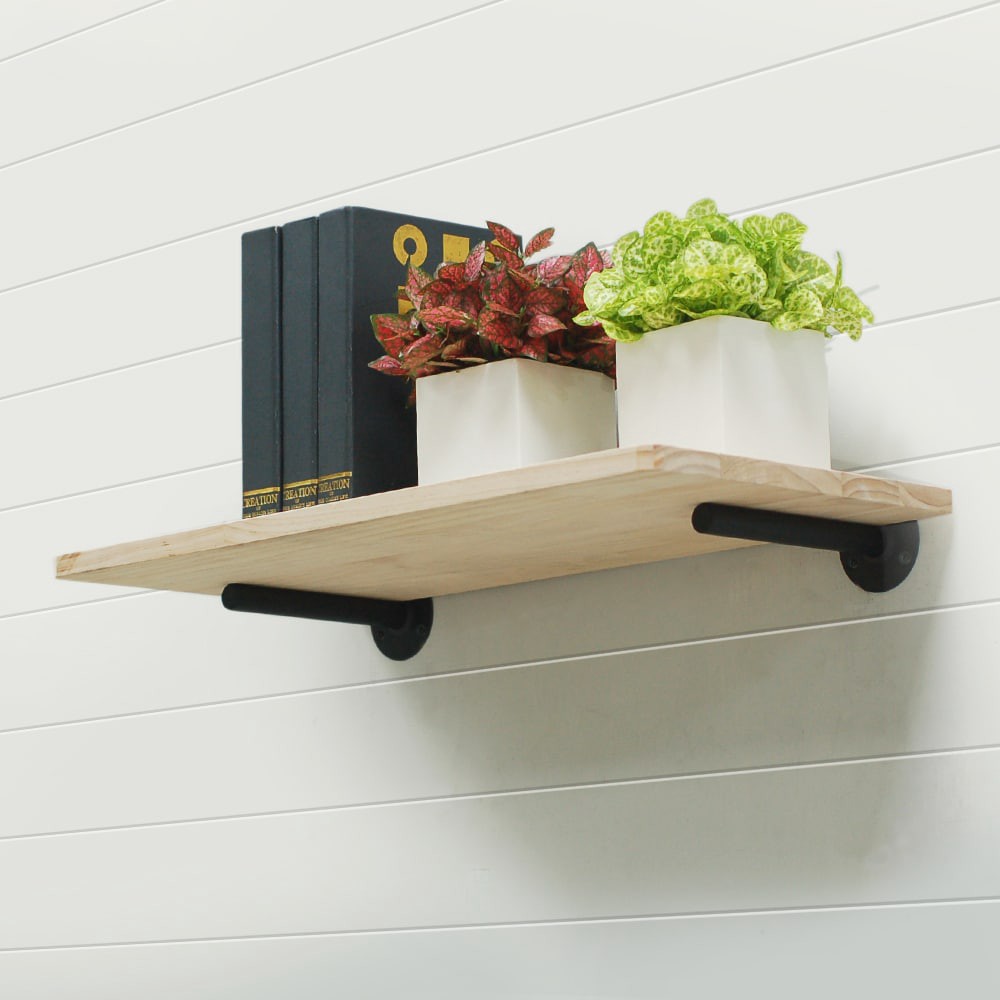 slide 3 of 6, allen + roth 2.76-in L x 2.76-in W x 7.01-in D Black Shelf bracket, 1 ct