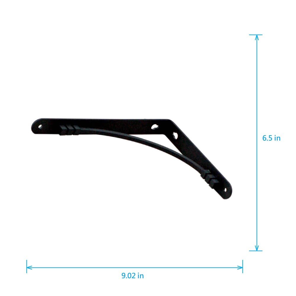 slide 3 of 6, Style Selections 9.02-in L x 0.98-in W x 6.5-in D Black Shelf bracket, 1 ct
