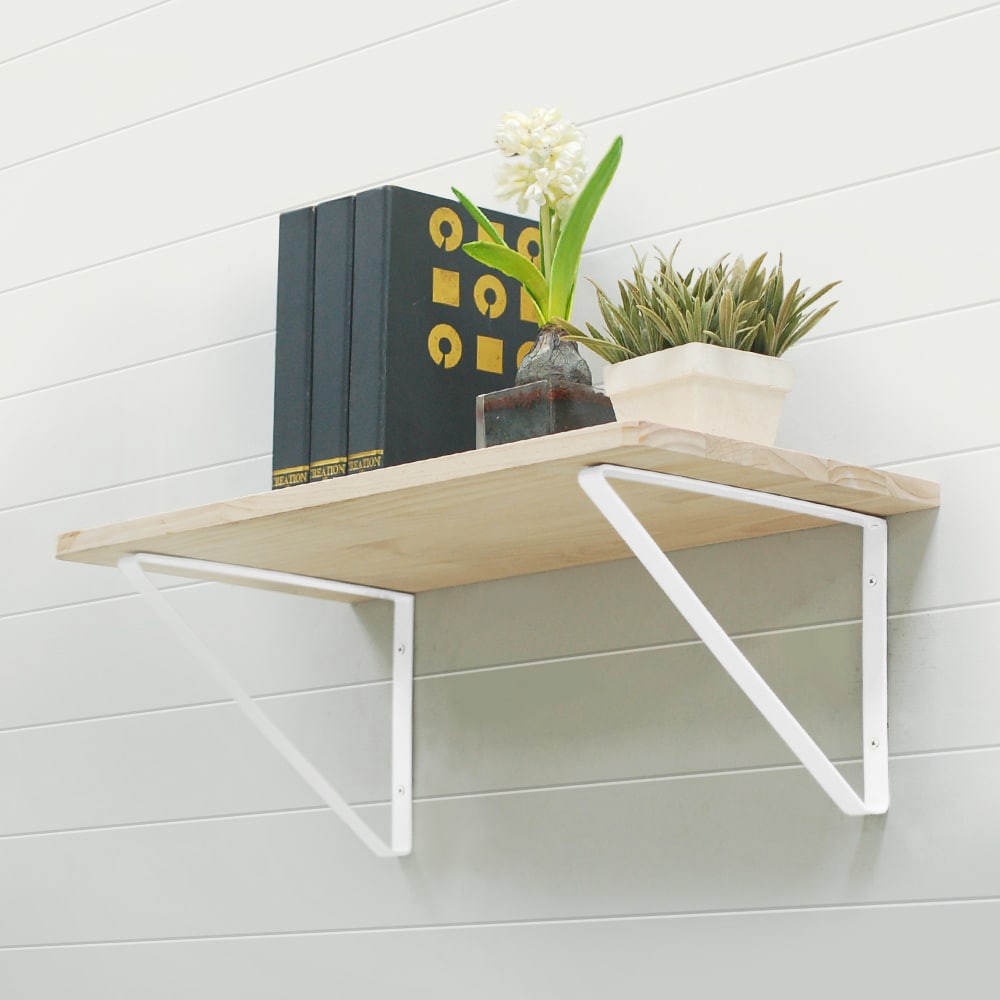slide 4 of 6, Style Selections 8.01-in L x 0.79-in W x 11.02-in D White Shelf bracket, 1 ct