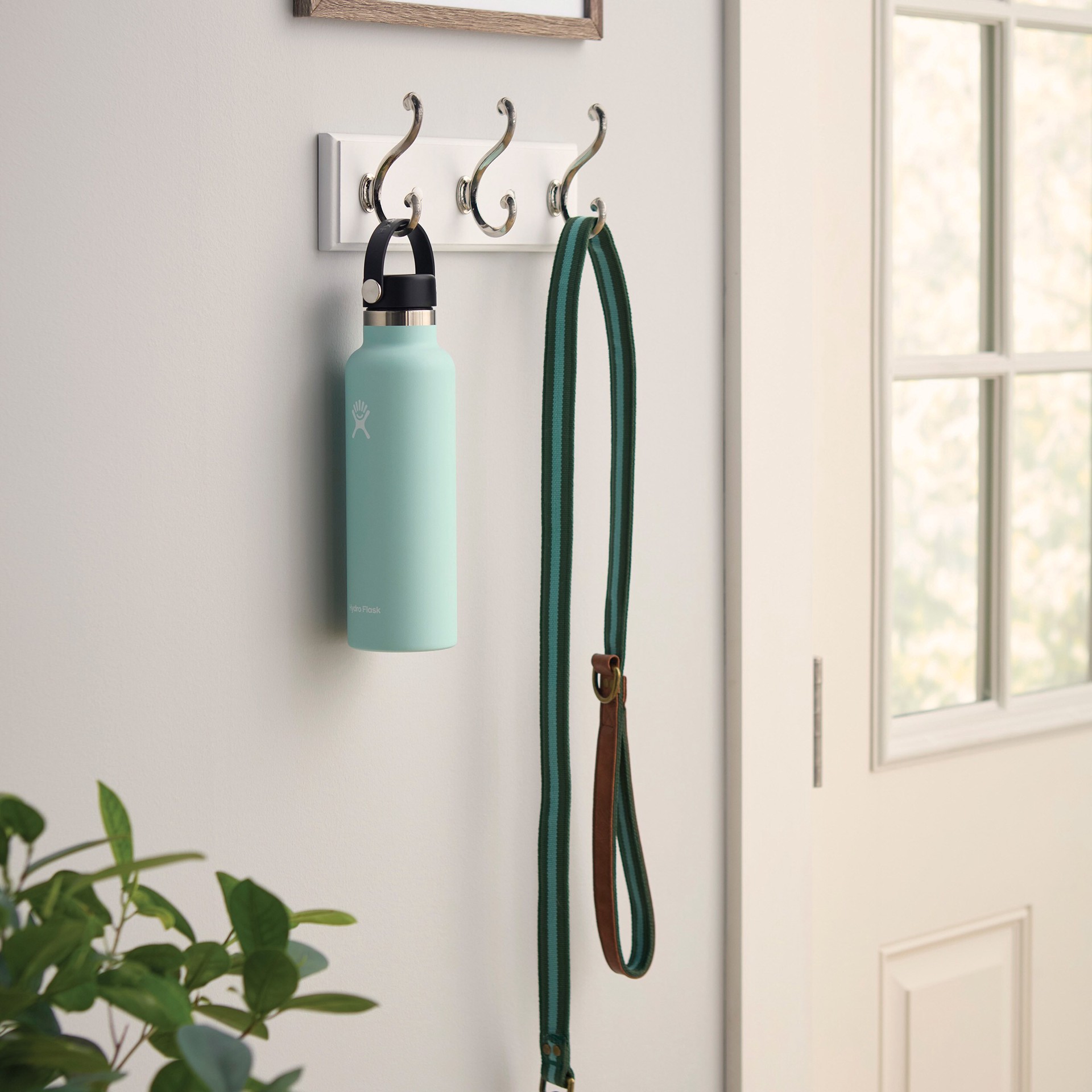 slide 5 of 6, Style Selections 3 -Hook 10.04-in x 3.05-in H White rail and satin hooks Decorative Wall Hook ( 25-lb Capacity), 1 ct
