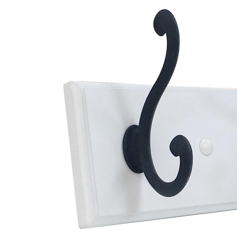 slide 4 of 6, allen + roth 3 -Hook 10.04-in x 3.05-in H White rail and black hooks Decorative Wall Hook ( 25-lb Capacity), 1 ct