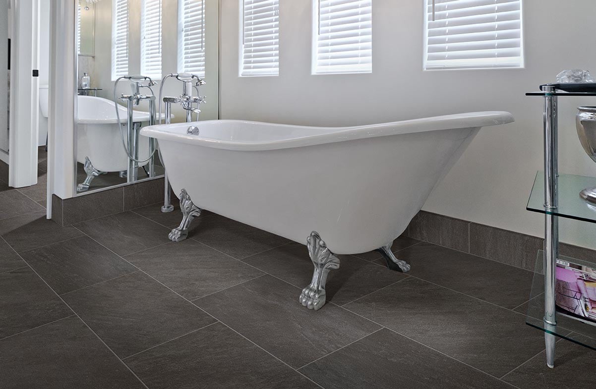 slide 6 of 6, allen + roth Galvano Charcoal 12-in x 24-in Glazed Porcelain Floor and Wall Tile ( 1.96-sq ft Piece ), 1 ct