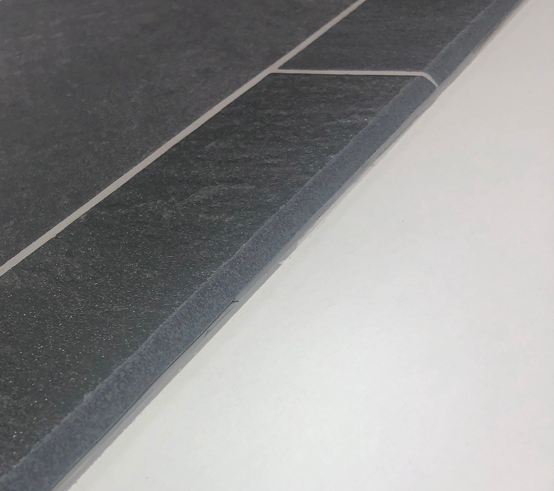 slide 3 of 6, allen + roth Galvano Charcoal 3-in x 12-in Glazed Porcelain Granite Bullnose Tile, 1 ct