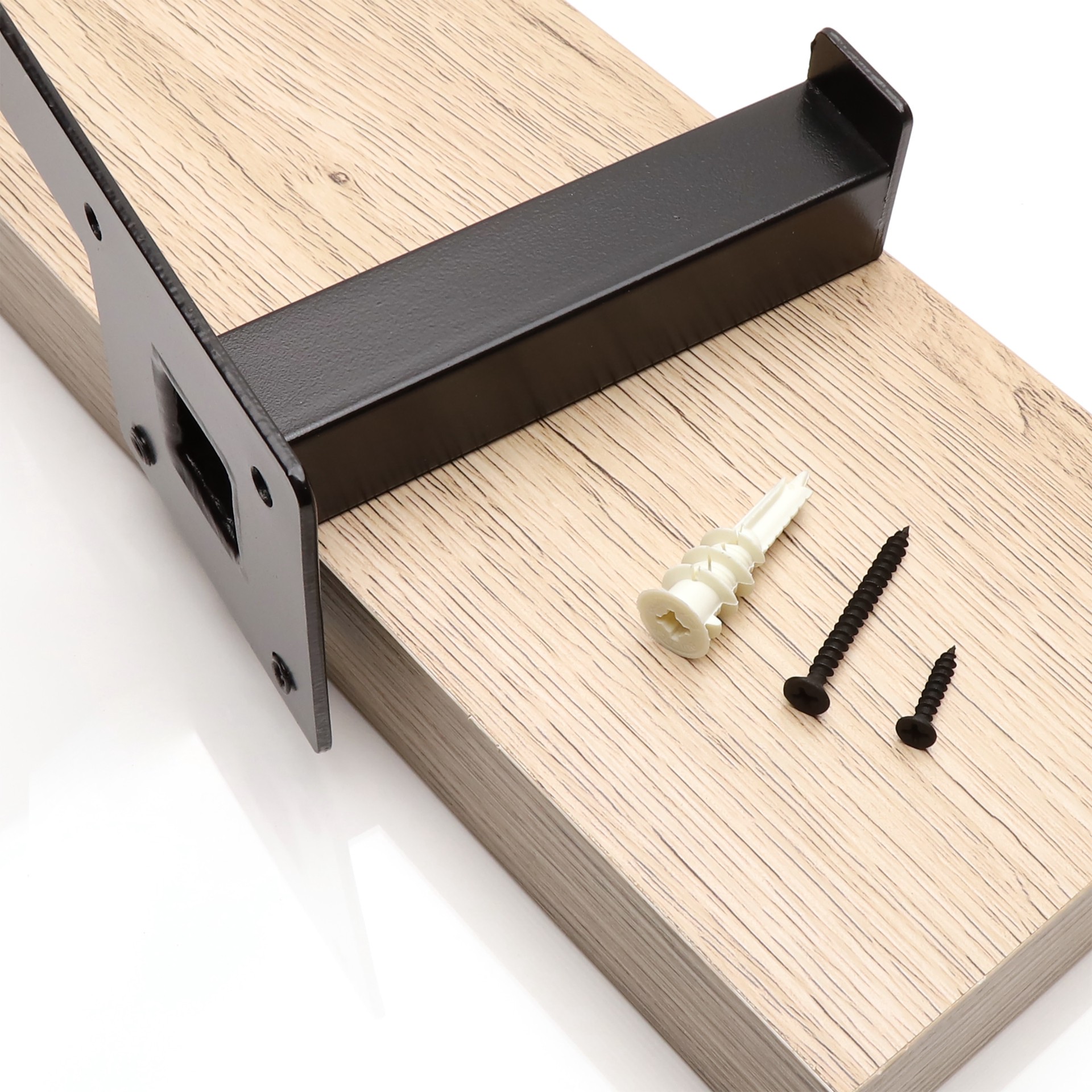 slide 6 of 6, allen + roth 4.75-in D x 23.6-in L Natural Oak MDF Rectangular Bracket shelf, 1 ct