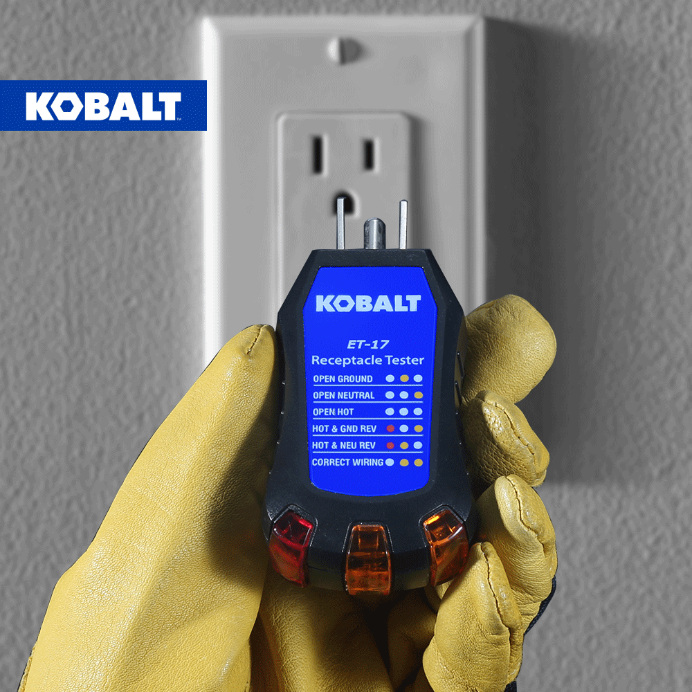 slide 6 of 6, Kobalt Analog Display Receptacle tester Specialty meter 110V to 125V -Volt, 1 ct