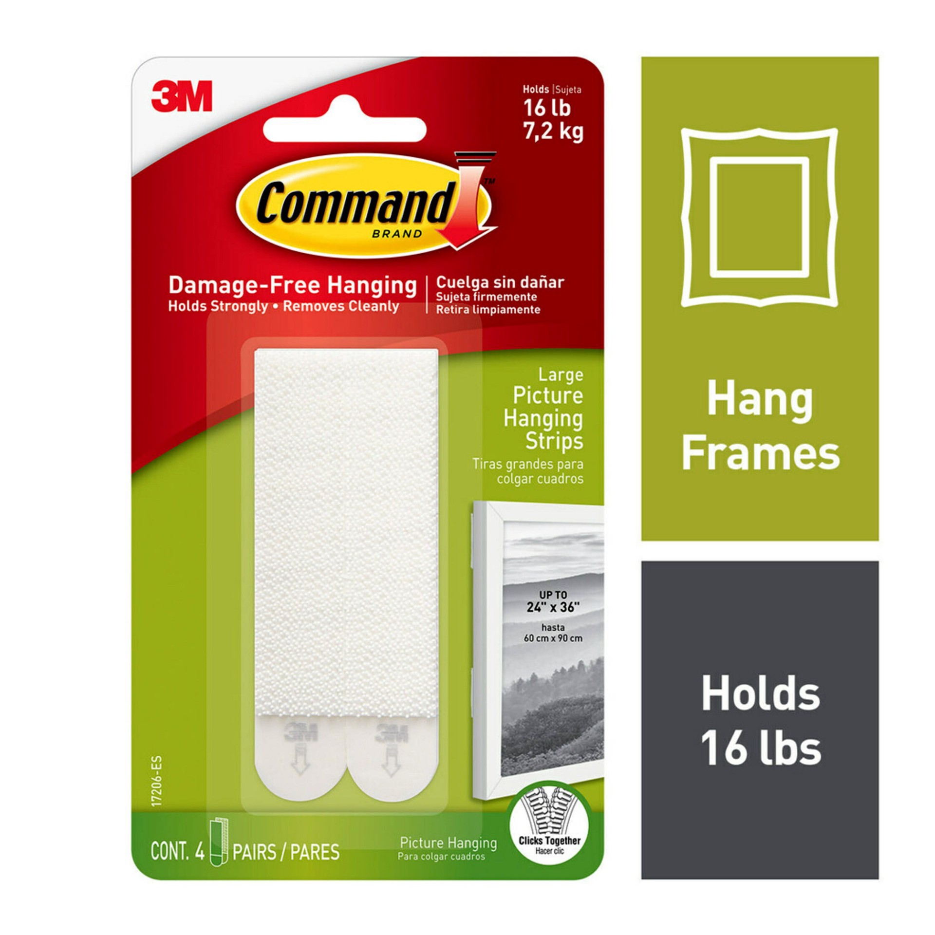 slide 2 of 6, Command Foam 16-lb Capacity Damage-free picture hanger 4 - Pack, 1 ct
