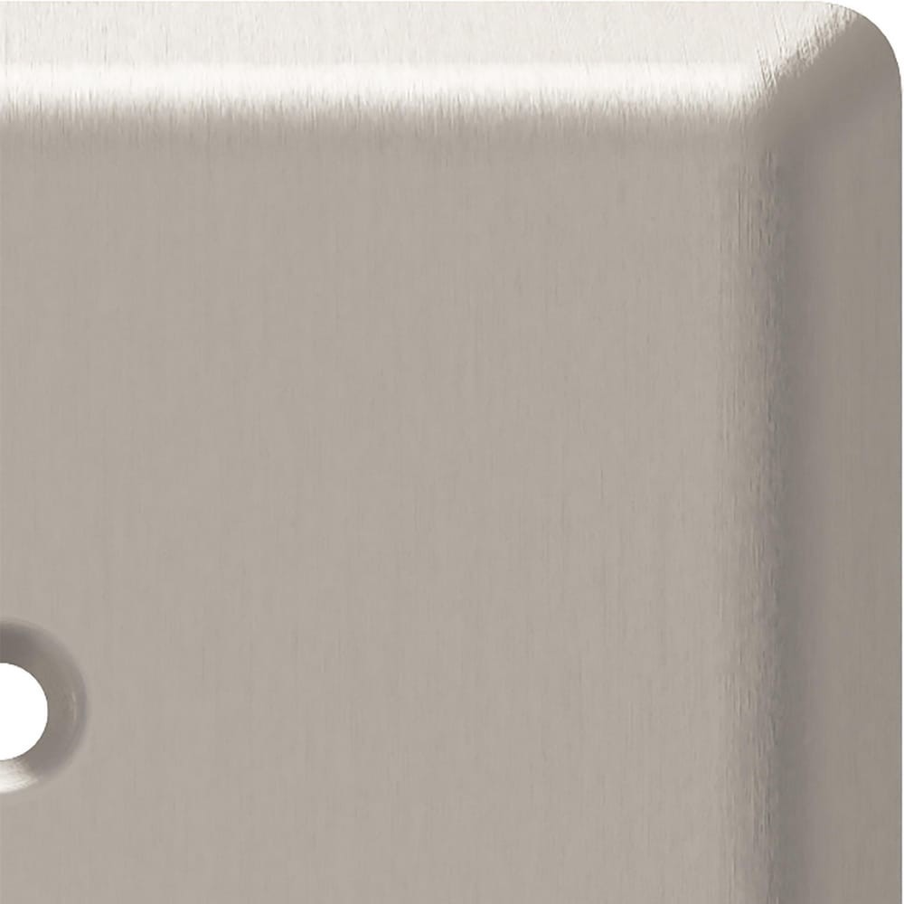 slide 3 of 6, allen + roth Simple Square 2 -Gang Midsize Size Satin Nickel Steel Indoor Decorator Wall Plate, 1 ct