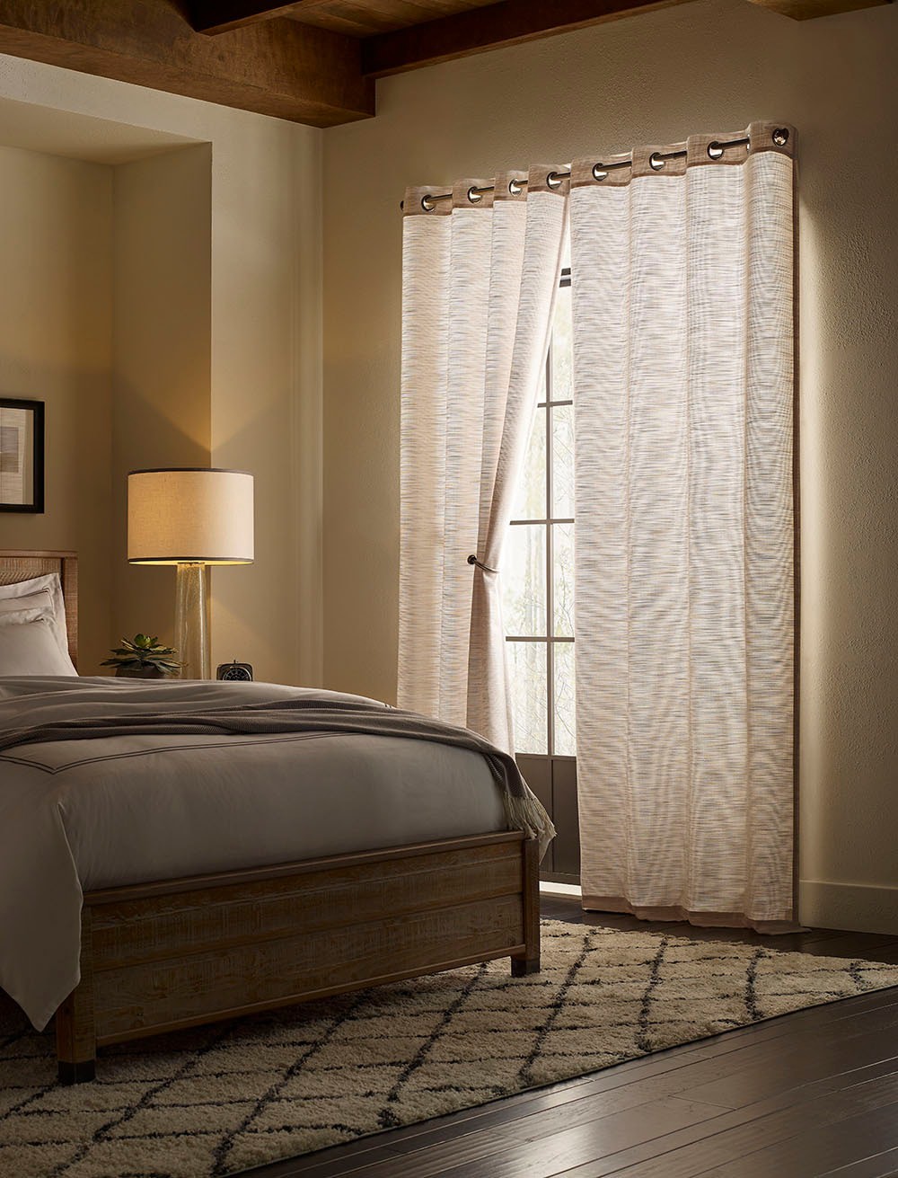 slide 3 of 5, allen + roth 84-in Snow Room darkening Grommet Single curtain panel, 1 ct