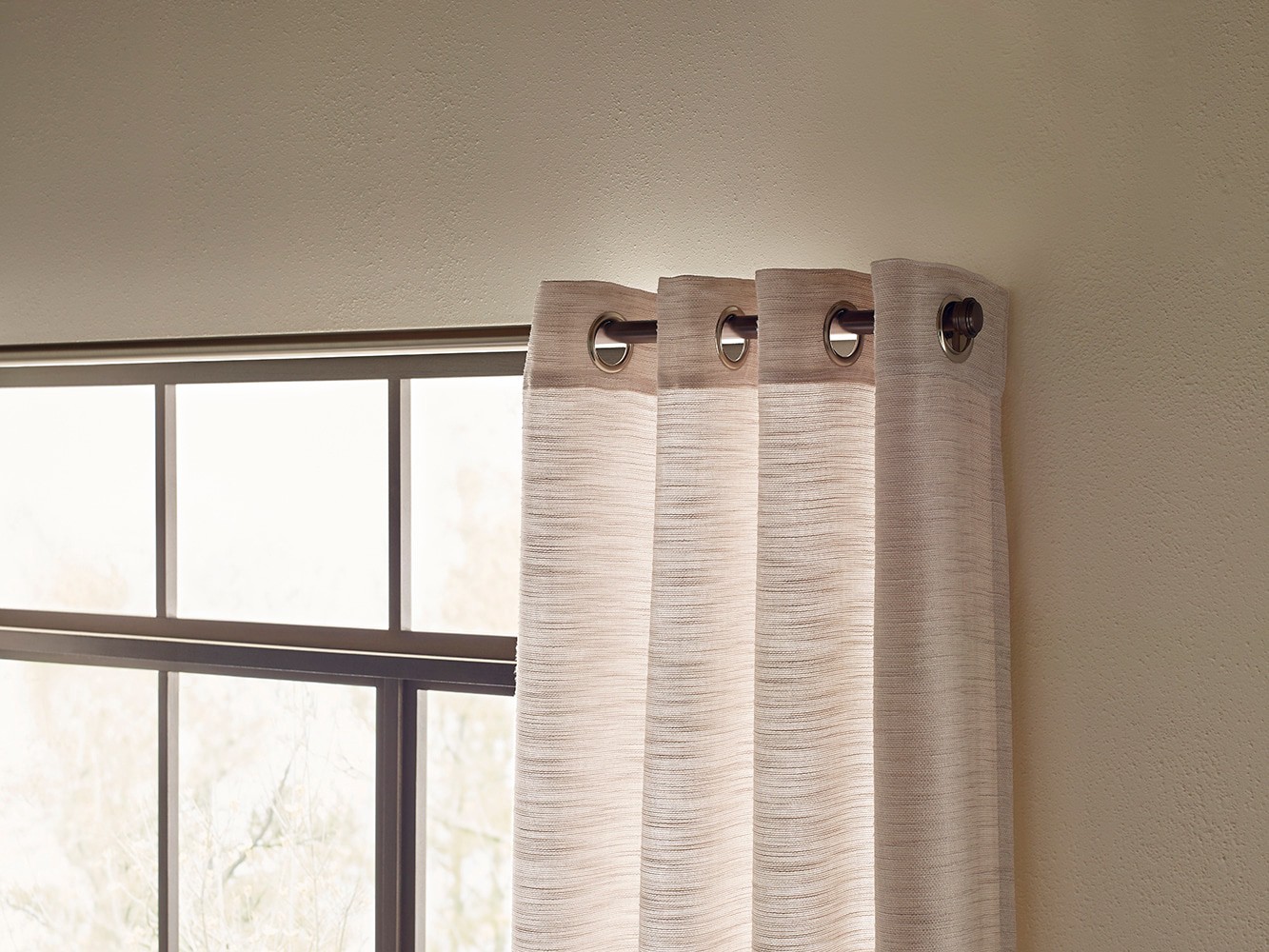 slide 4 of 5, allen + roth 84-in Snow Room darkening Grommet Single curtain panel, 1 ct