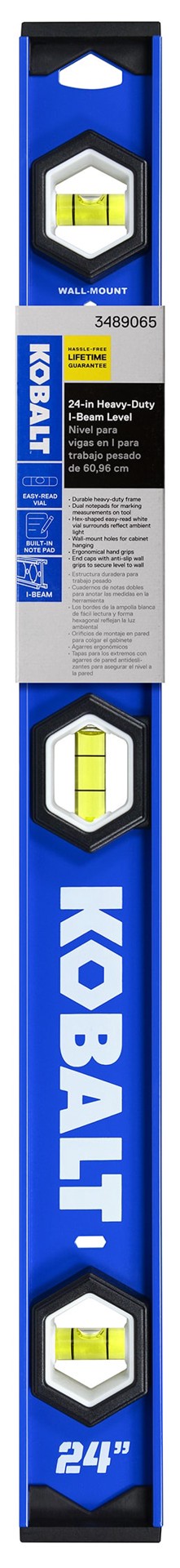 slide 2 of 6, Kobalt Aluminum 24-in 3 Vial I-beam level, 1 ct