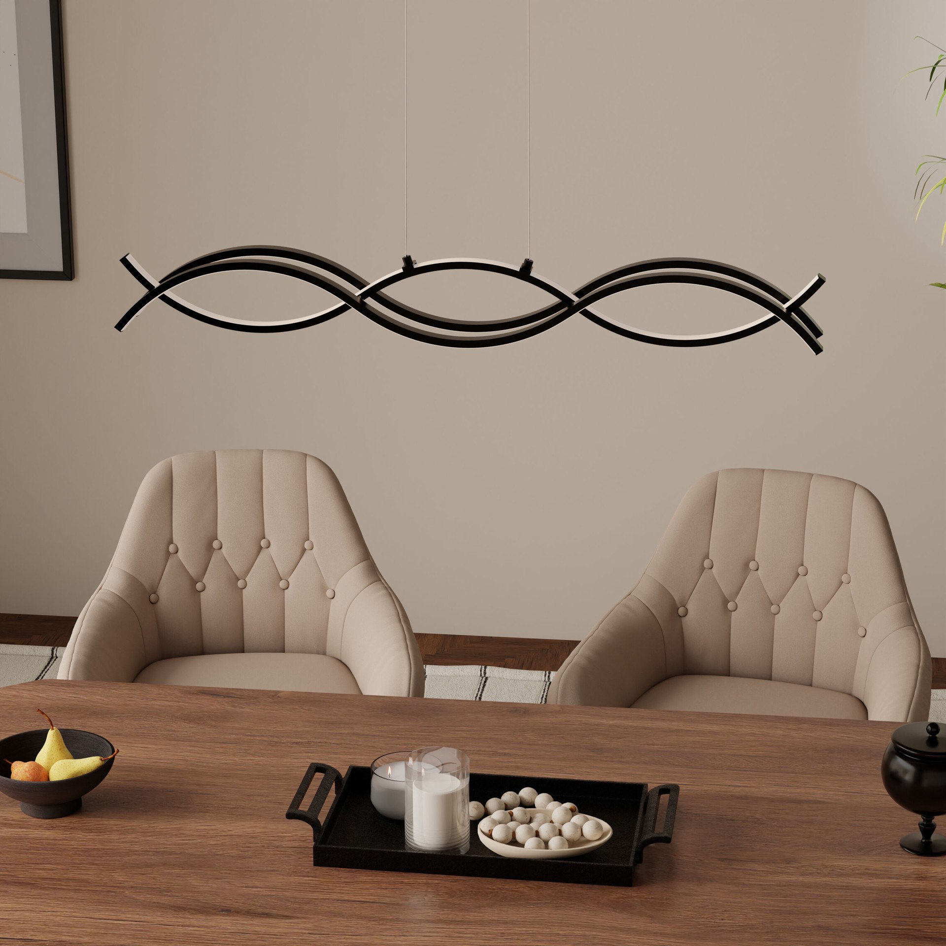 slide 4 of 6, Origin 21 Irvington 2 -Light Black LED Frosted glass Acrylic Metal Chandelier, 1 ct