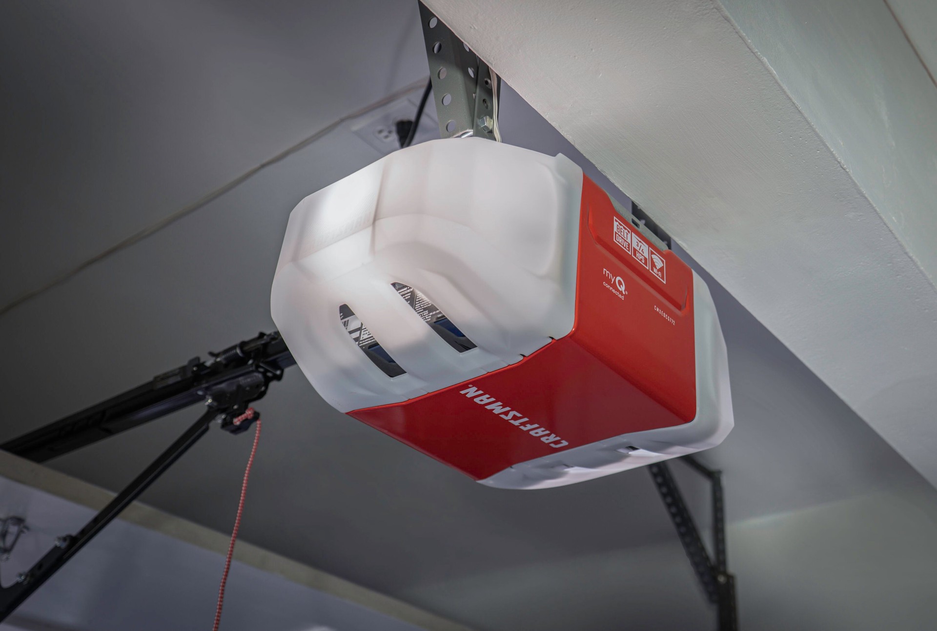 slide 5 of 6, CRAFTSMAN 1/2 HP myQ Smart Compatible Chain drive Garage Door Opener Wi-Fi Compatibility, 1 ct