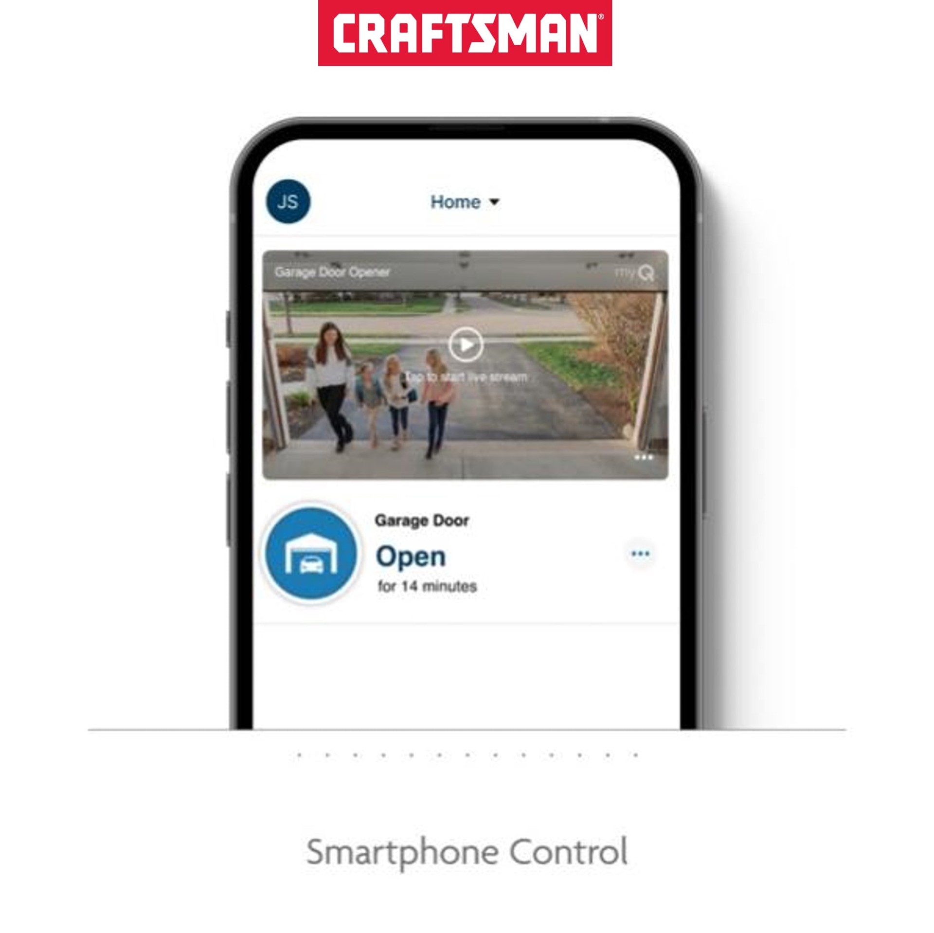 slide 3 of 6, CRAFTSMAN 1/2 HP myQ Smart Compatible Chain drive Garage Door Opener Wi-Fi Compatibility, 1 ct