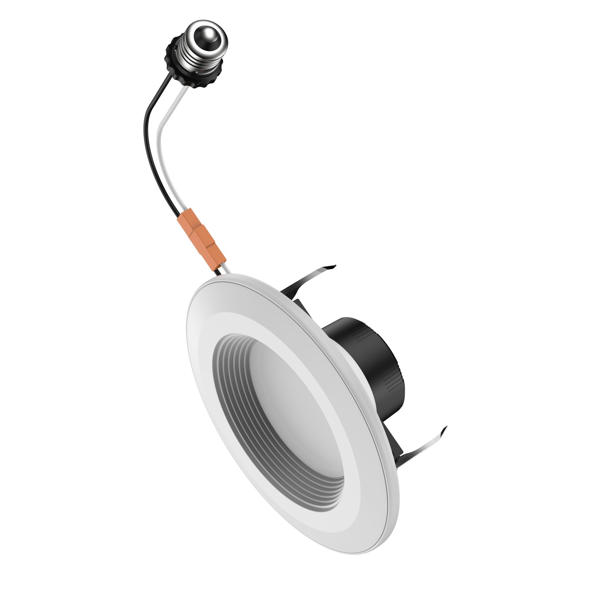 slide 1 of 6, Utilitech Night Glow White 6-in 650 -Lumens Switchable Round Dimmable LED Damp rated Recessed Downlight, 1 ct