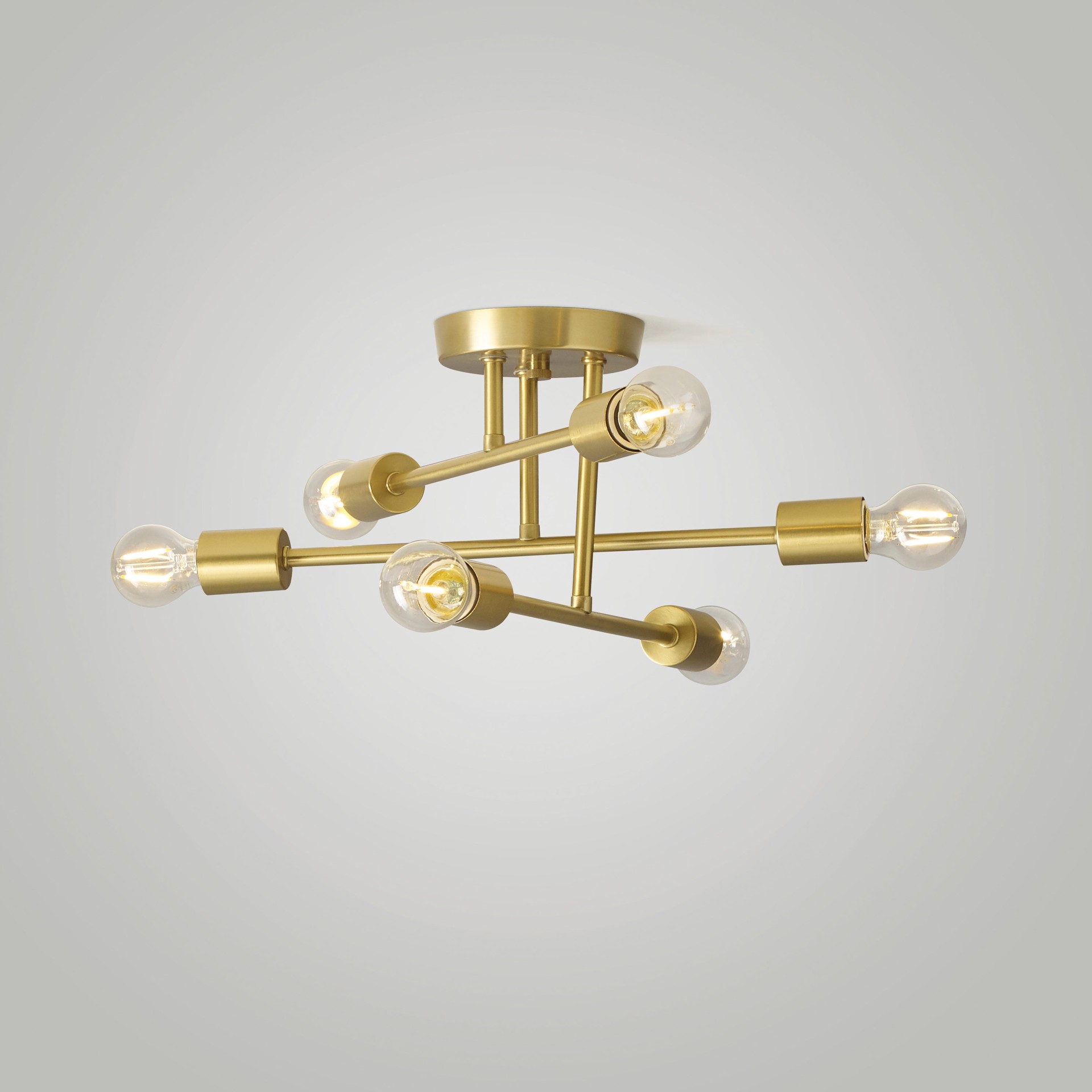 slide 4 of 6, Origin 21 Shaye 6 -Light 17-in Brushed Gold Semi Flush Mount Light, 1 ct