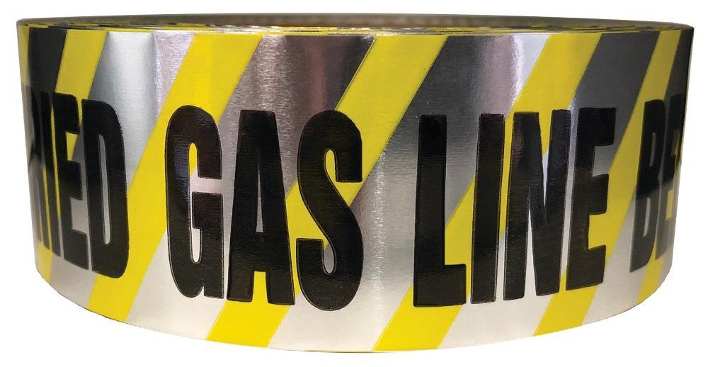 slide 1 of 1, PRO-FLEX 2-in W x 100-ft L Multiple colors/finishes Caution Aluminum foil Safety Tape, 1 ct