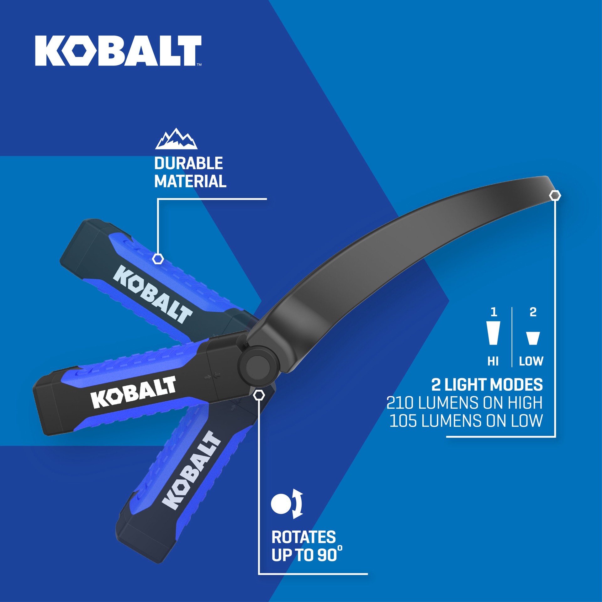 slide 3 of 5, Kobalt 210-Lumen 2 -Mode LED Headlamp, 1 ct