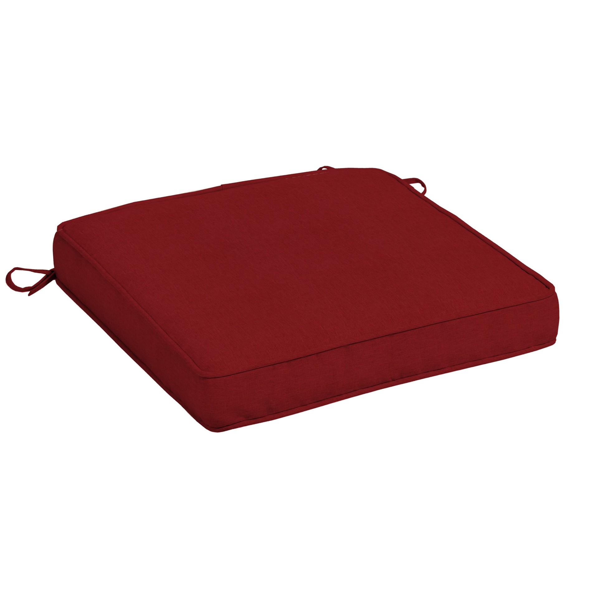 slide 1 of 6, allen + roth 20-in x 20-in Red Solid Patio chair cushion, 1 ct