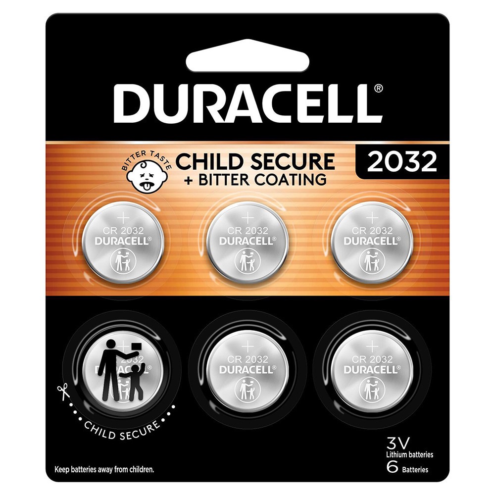 slide 1 of 6, Duracell Lithium Coin with bitter coating 2032 Lithium CR2032 Coin Batteries 6 -Pack, 1 ct