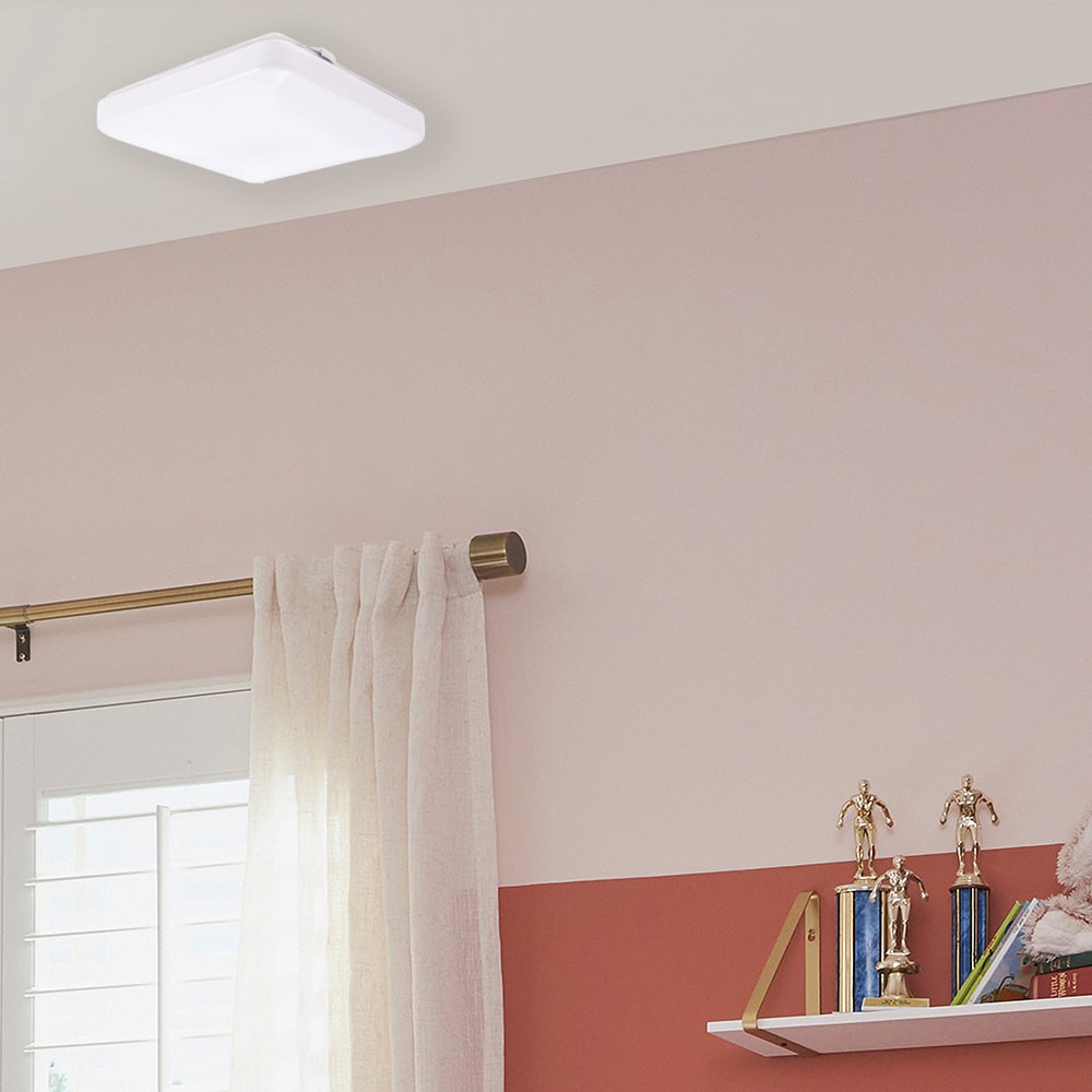 slide 4 of 6, Utilitech 1 -Light 12.3-in Matte White Integrated LED Flush Mount Light, 1 ct