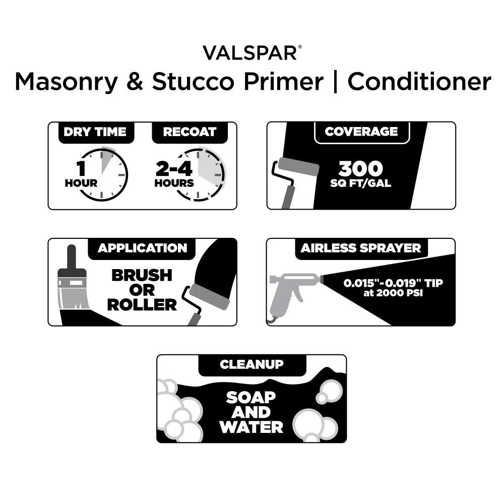 slide 3 of 5, Valspar Masonry, Stucco, and Brick Interior/Exterior Multi-purpose Water-based Primer ( 5-gallon ), 1 ct