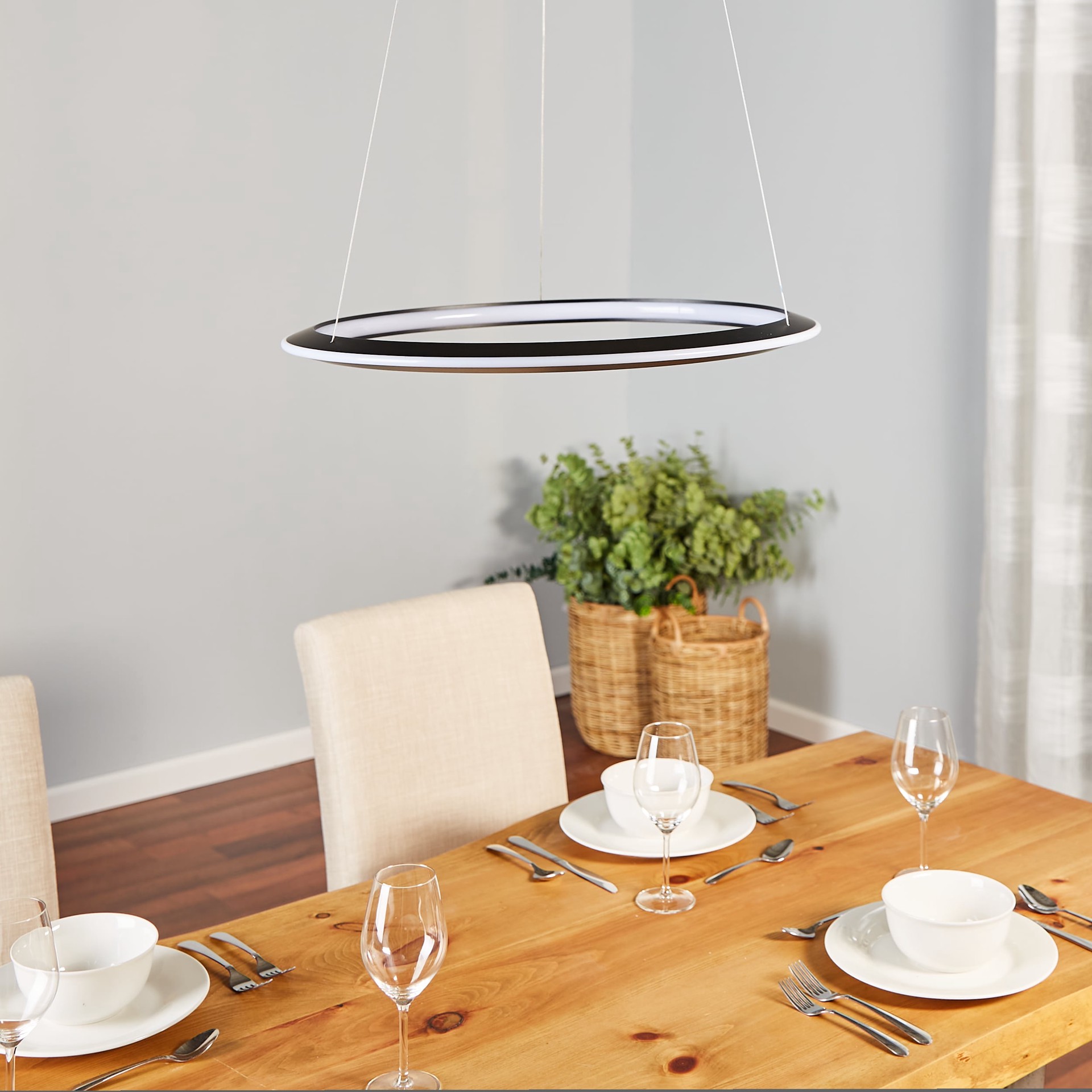 slide 3 of 6, Origin 21 Irvington 1 -Light Matte Black LED Acrylic Plastic Chandelier, 1 ct