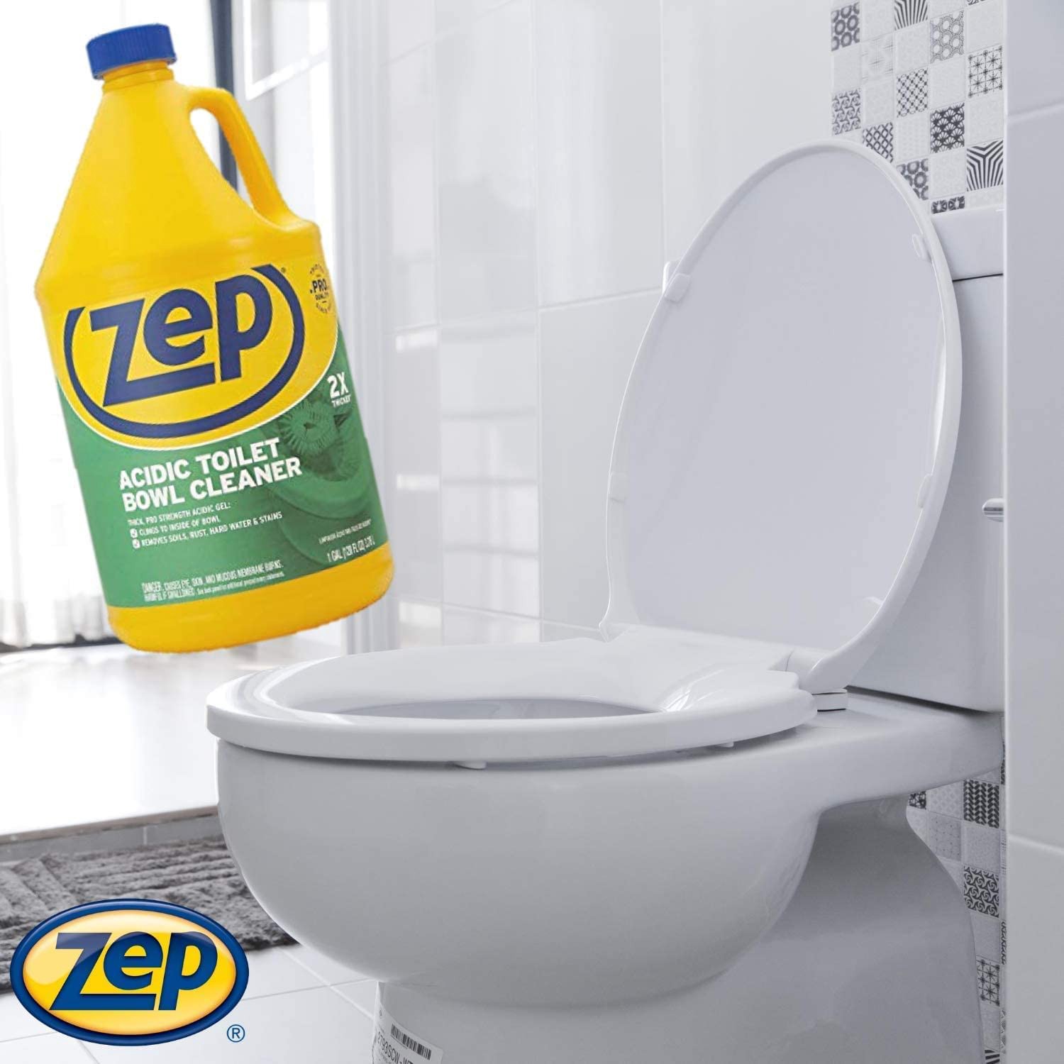 slide 3 of 5, Zep 128-oz Minty Toilet Bowl Cleaner, 1 ct