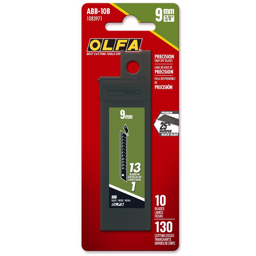 slide 2 of 2, OLFA 9mm Carbon steel Snap-off Utility Razor Blade ( 10 -Pack ), 1 ct