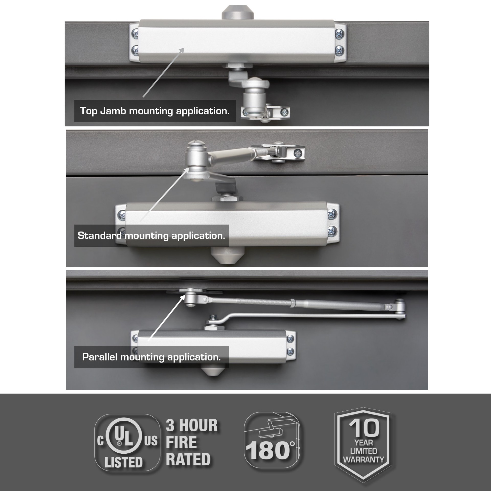 slide 6 of 6, BRINKS COMMERCIAL Medium Duty Aluminum Commercial Door Closer, 1 ct