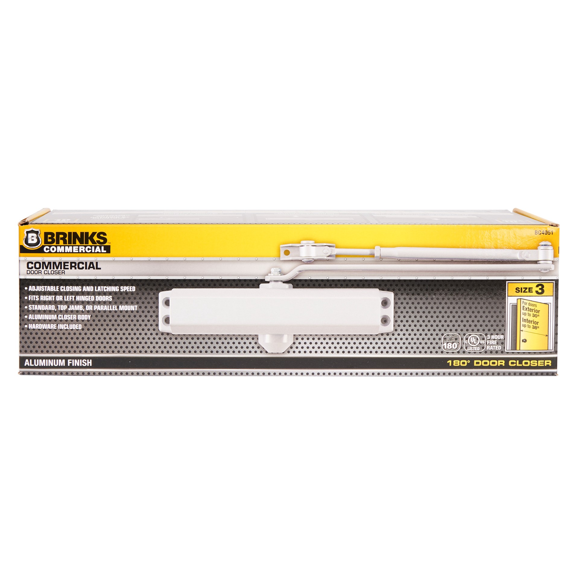 slide 1 of 6, BRINKS COMMERCIAL Medium Duty Aluminum Commercial Door Closer, 1 ct