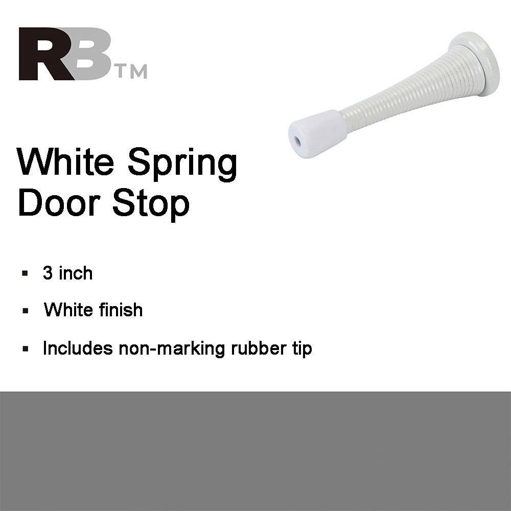 slide 2 of 6, RELIABILT 3-in White Spring Door Stop, 1 ct