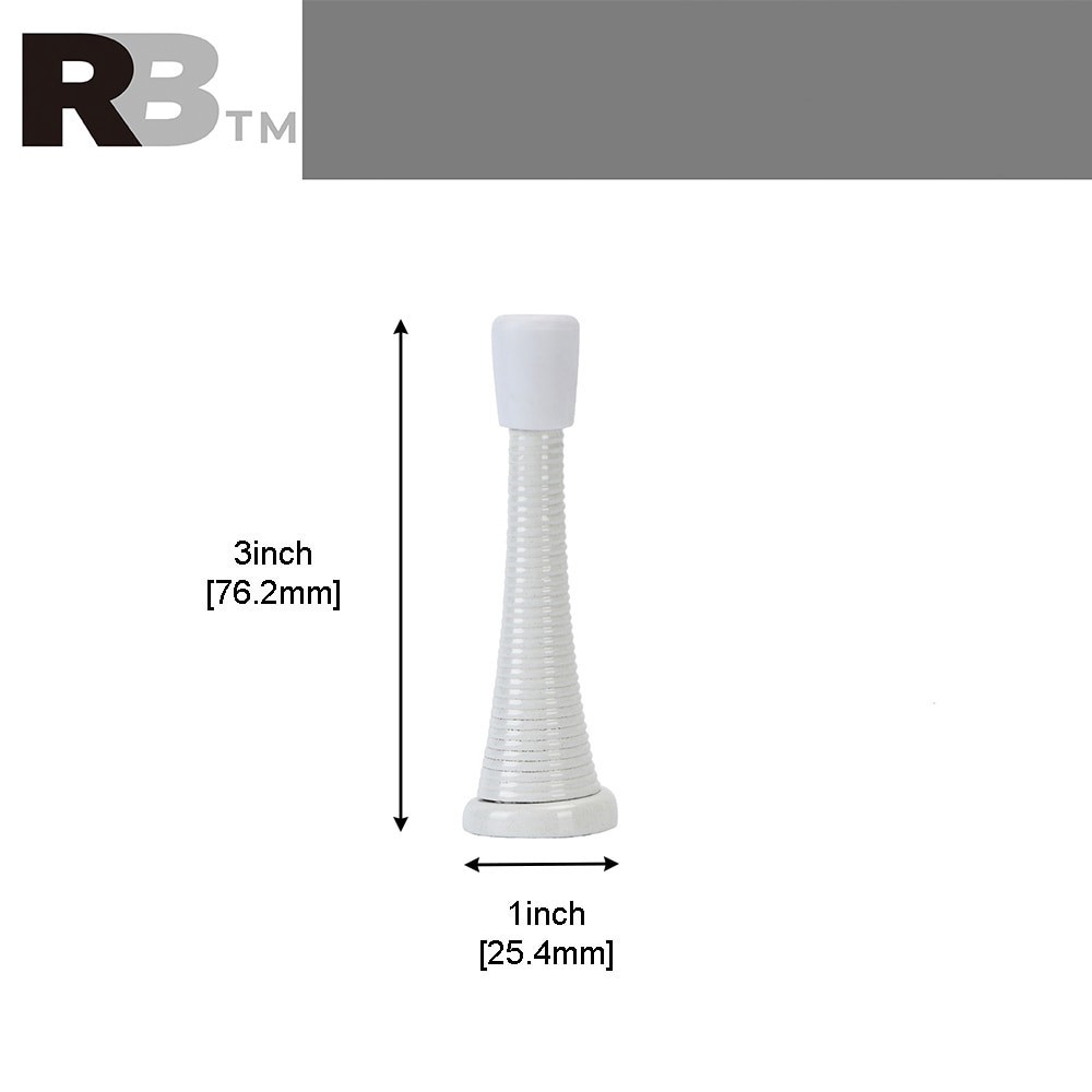 slide 3 of 6, RELIABILT 3-in White Spring Door Stop, 1 ct