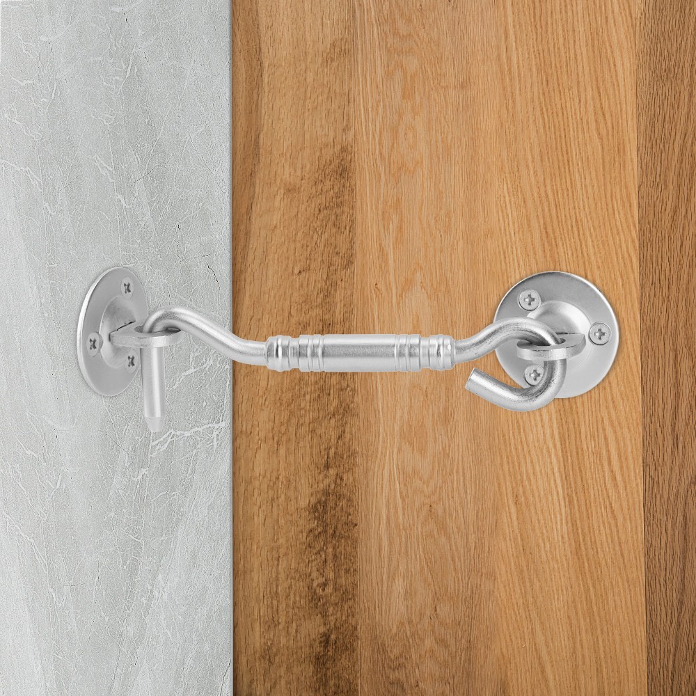 slide 3 of 6, RELIABILT 0.79-in Satin nickel Steel Gate hook and eye, 1 ct