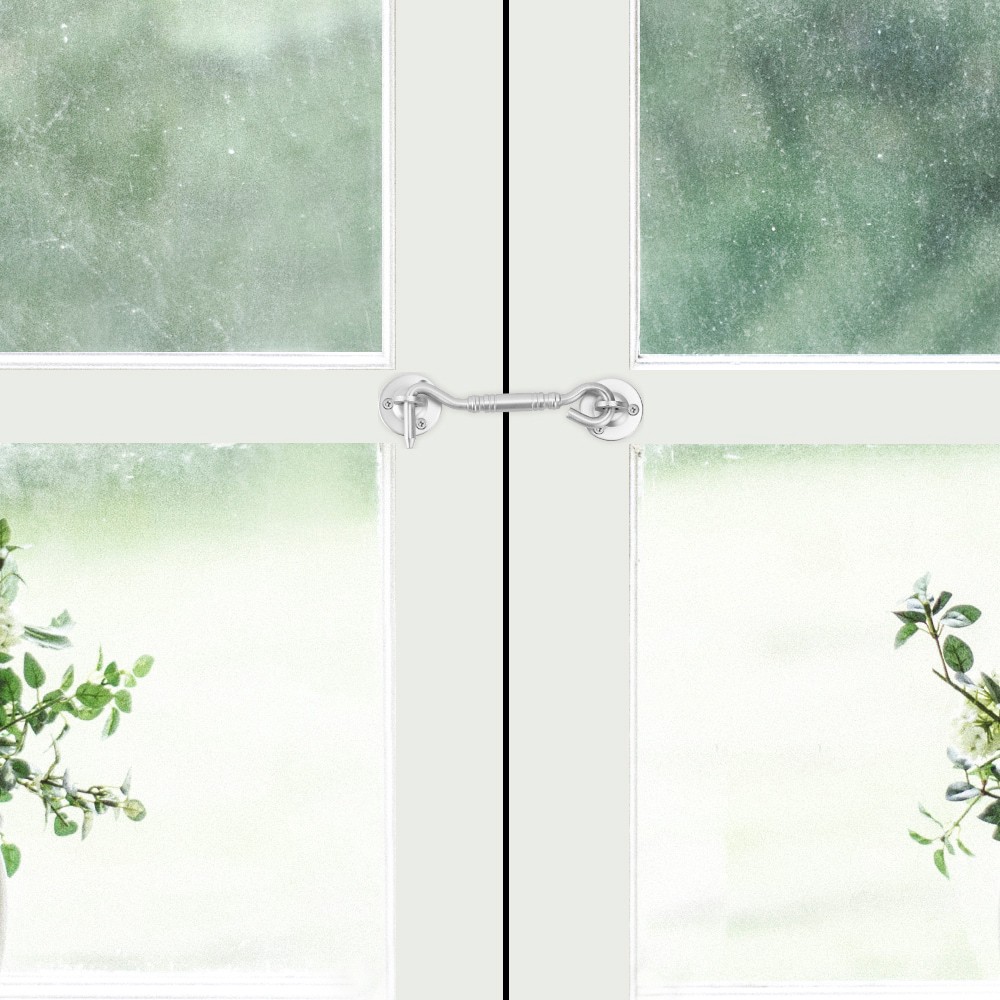 slide 4 of 6, RELIABILT 0.79-in Satin nickel Steel Gate hook and eye, 1 ct