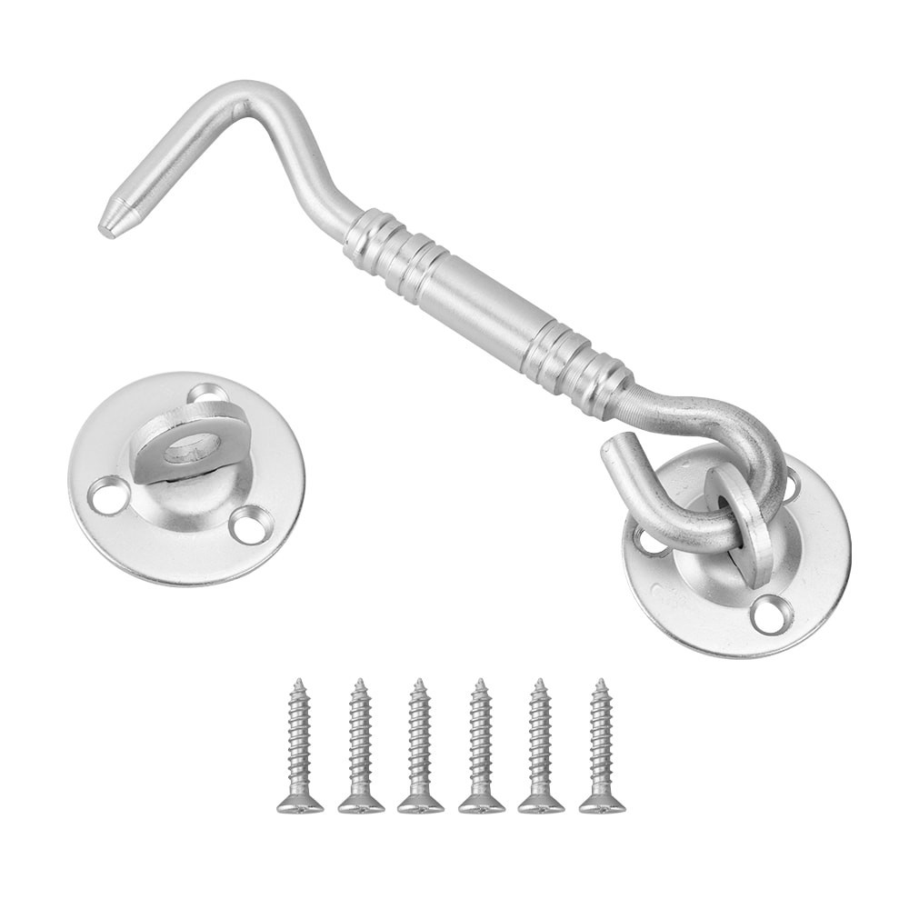 slide 1 of 6, RELIABILT 0.79-in Satin nickel Steel Gate hook and eye, 1 ct