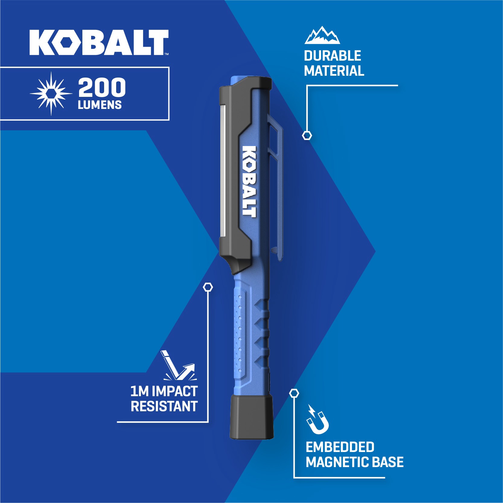 slide 2 of 5, Kobalt 200 -Lumens LED Battery-operated Handheld Work Light, 1 ct