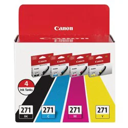 Canon 271 Black, C/M/Y 4pk Combo Ink Cartridges - Black, Cyan, Magenta, Yellow (0390C005)