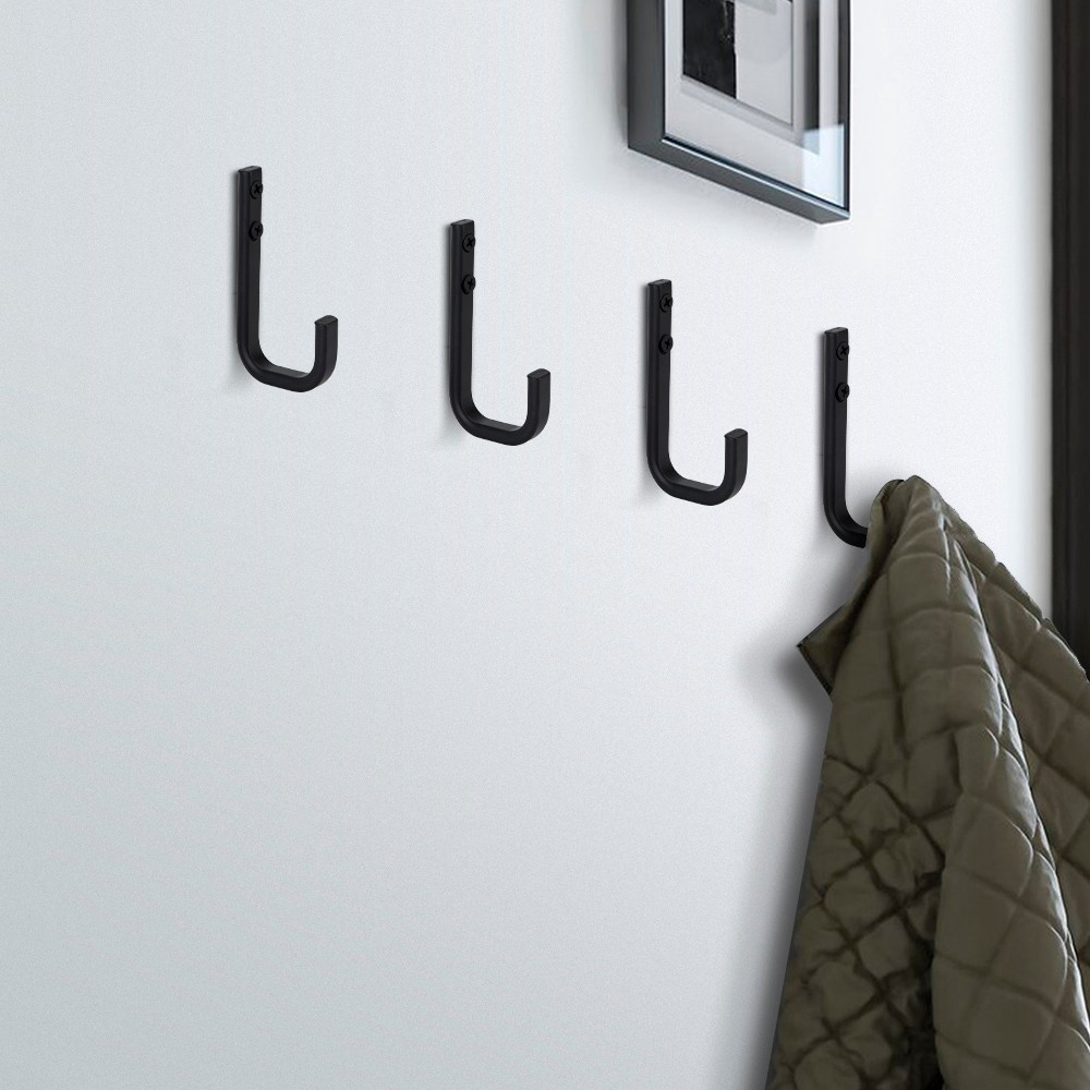 slide 3 of 6, RELIABILT 1 -Hook 0.45-in x 3.9-in H Matte black Decorative Wall Hook ( 35-lb Capacity), 1 ct