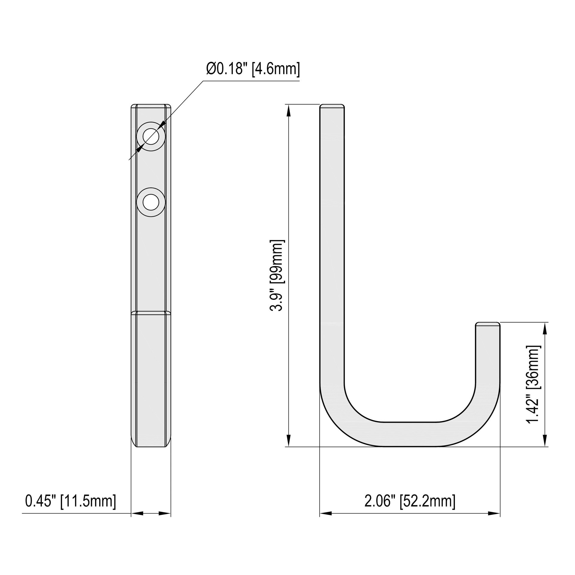 slide 6 of 6, RELIABILT 1 -Hook 0.45-in x 3.9-in H Matte black Decorative Wall Hook ( 35-lb Capacity), 1 ct
