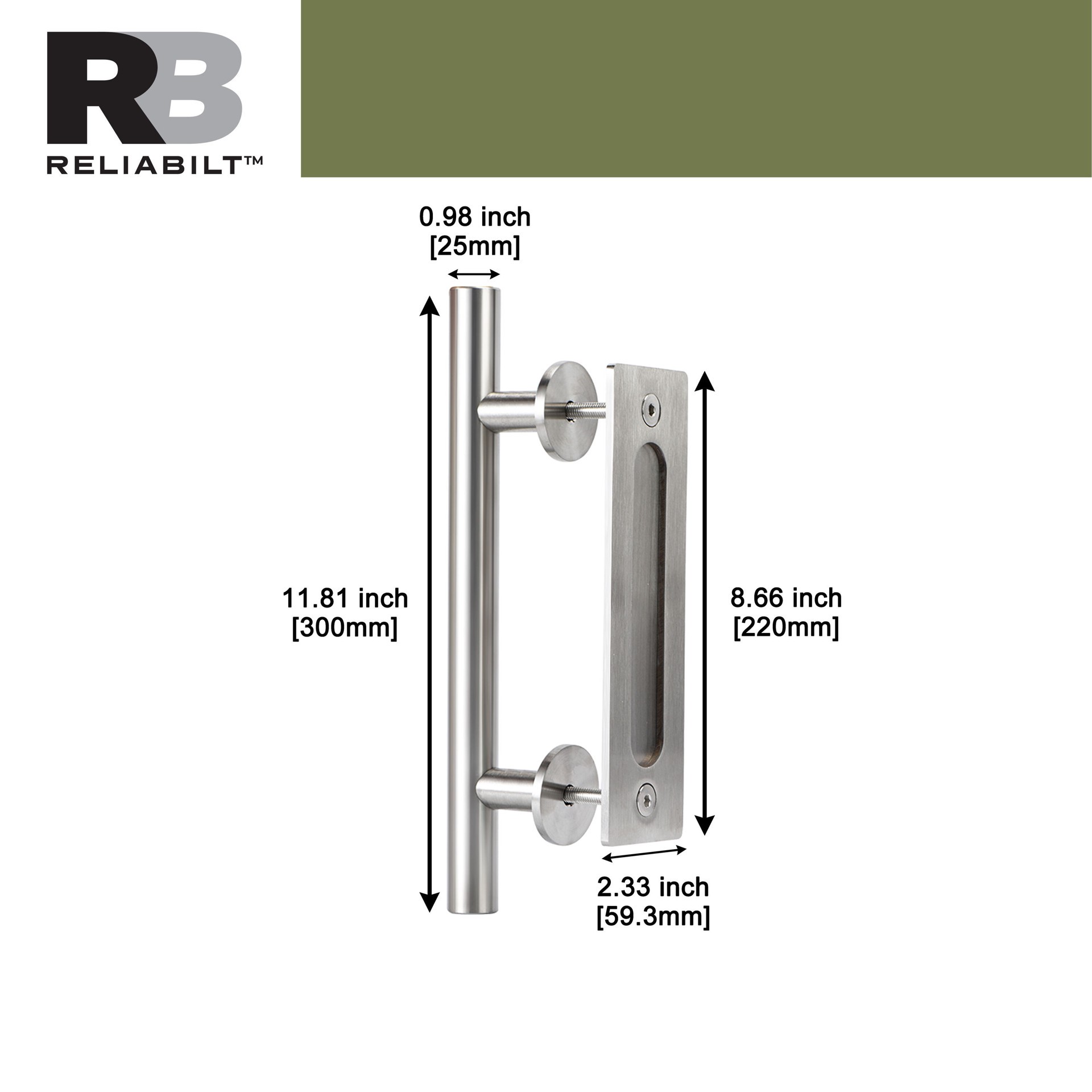 slide 3 of 6, RELIABILT Satin nickel Indoor Single Barn door handle, 1 ct