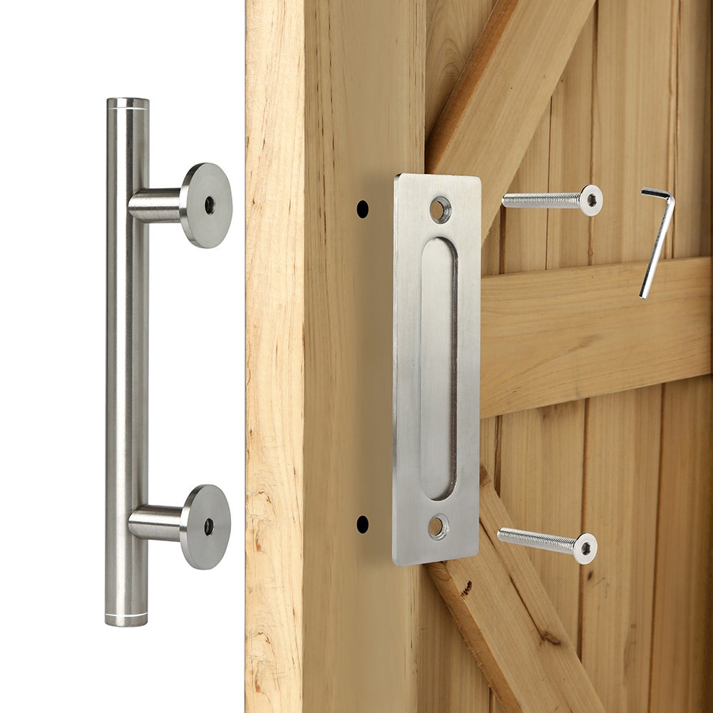 slide 5 of 6, RELIABILT Satin nickel Indoor Single Barn door handle, 1 ct