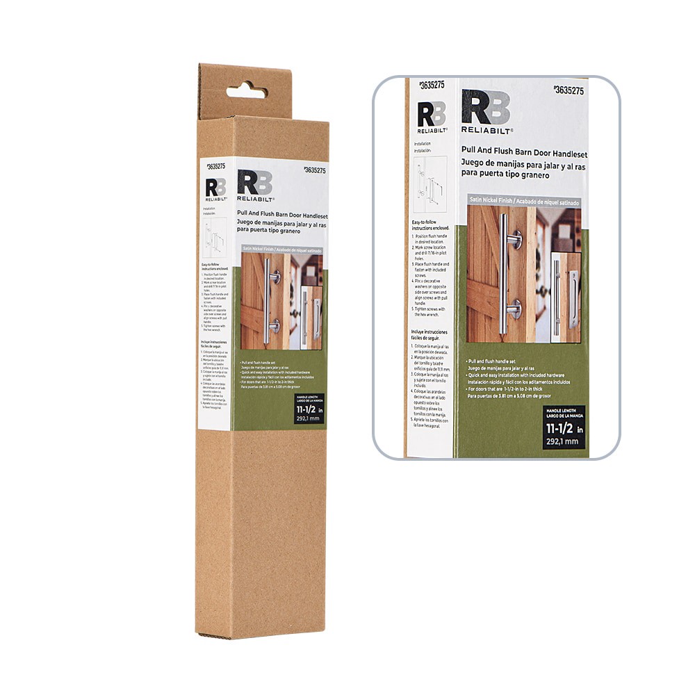 slide 6 of 6, RELIABILT Satin nickel Indoor Single Barn door handle, 1 ct