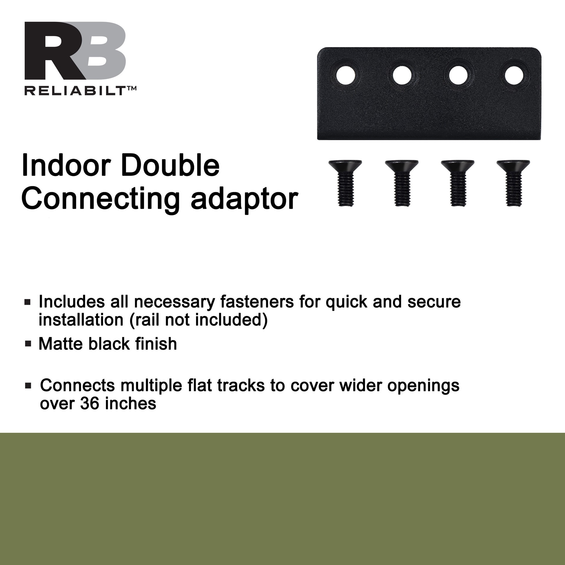 slide 2 of 6, RELIABILT Matte black Indoor Double Connecting adaptor, 1 ct