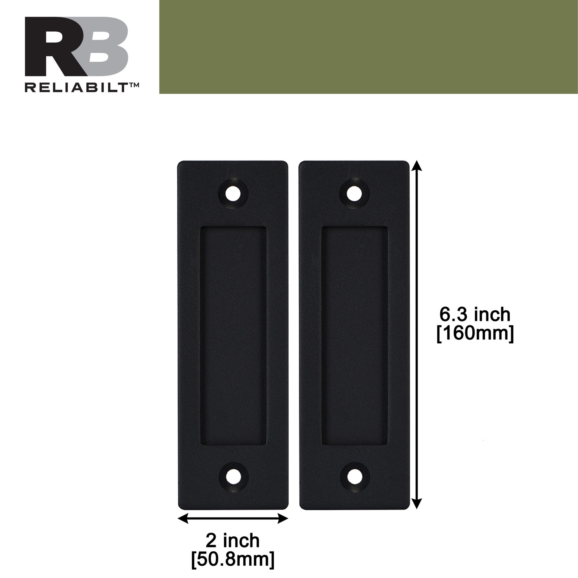 slide 3 of 6, RELIABILT Matte black Indoor Single Barn door handle, 1 ct