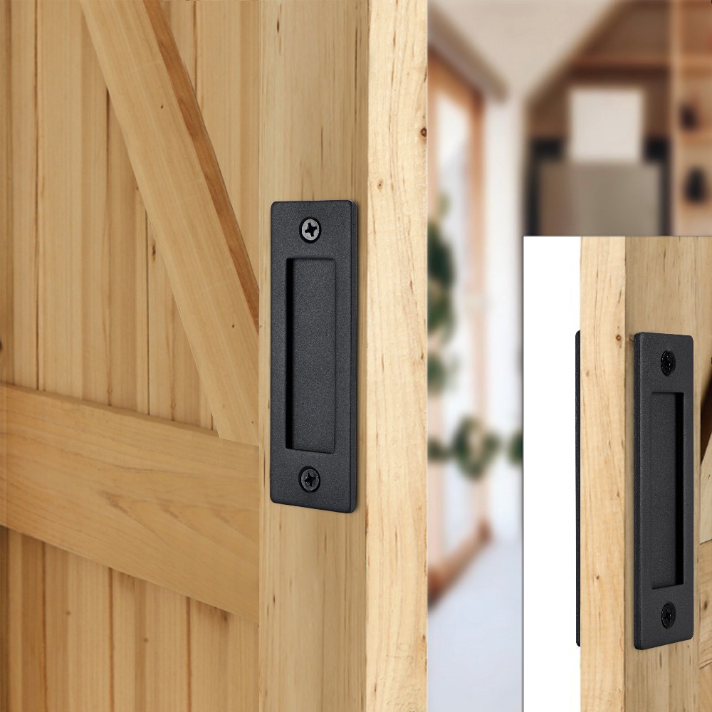 slide 4 of 6, RELIABILT Matte black Indoor Single Barn door handle, 1 ct