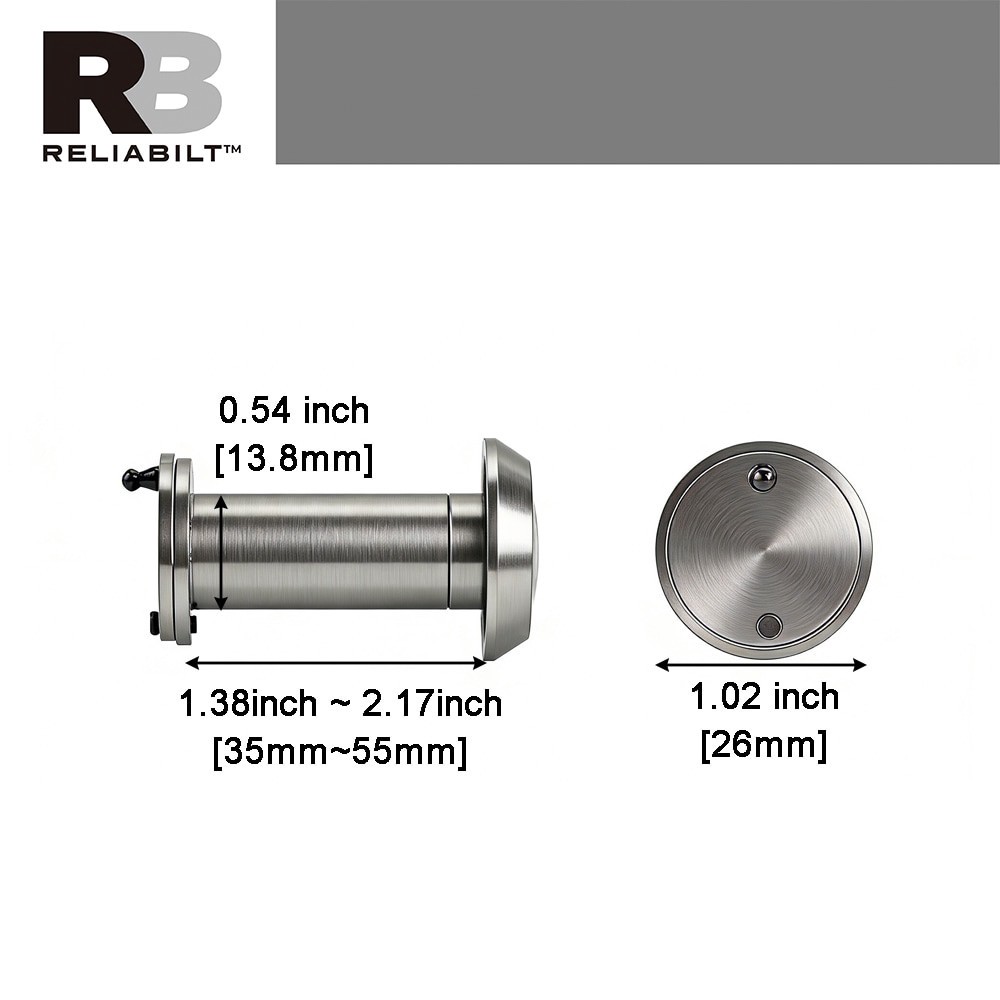 slide 3 of 6, RELIABILT 1-in Diameter 200-degree View Door Viewer, 1 ct